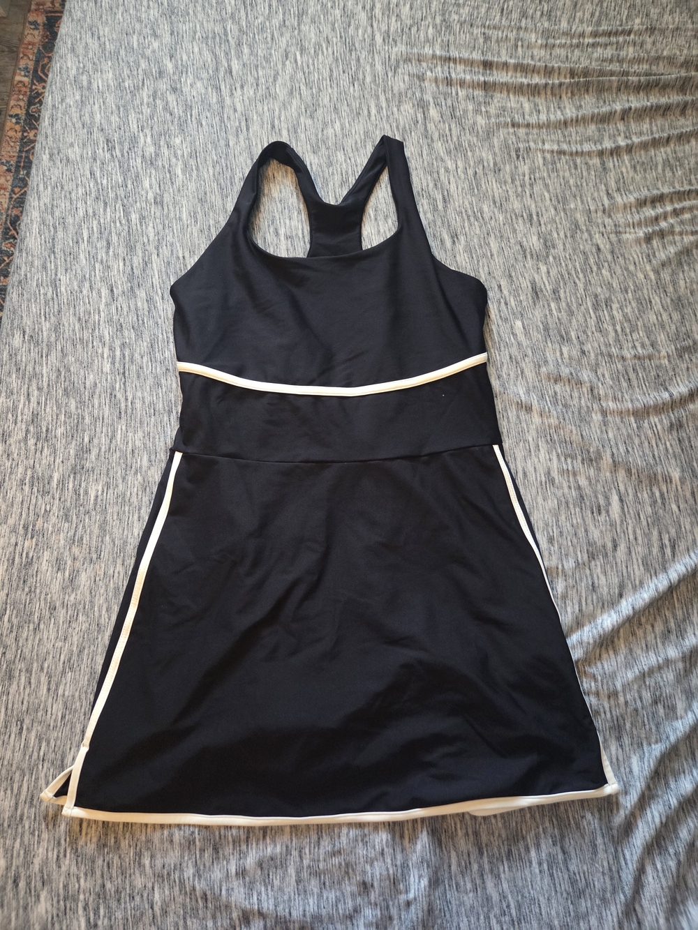 Old Navy Black Racerback Mini Dress with White Trim